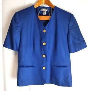 COPY - Talbots Vintage Dress Short 2 Piece Set Blue Size 12